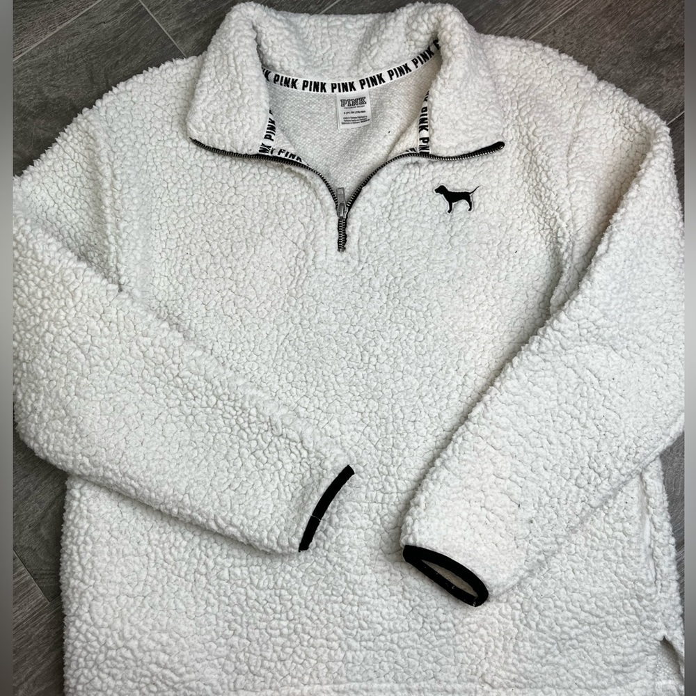 Victoria secret pink Sherpa 1/4 zip pullover